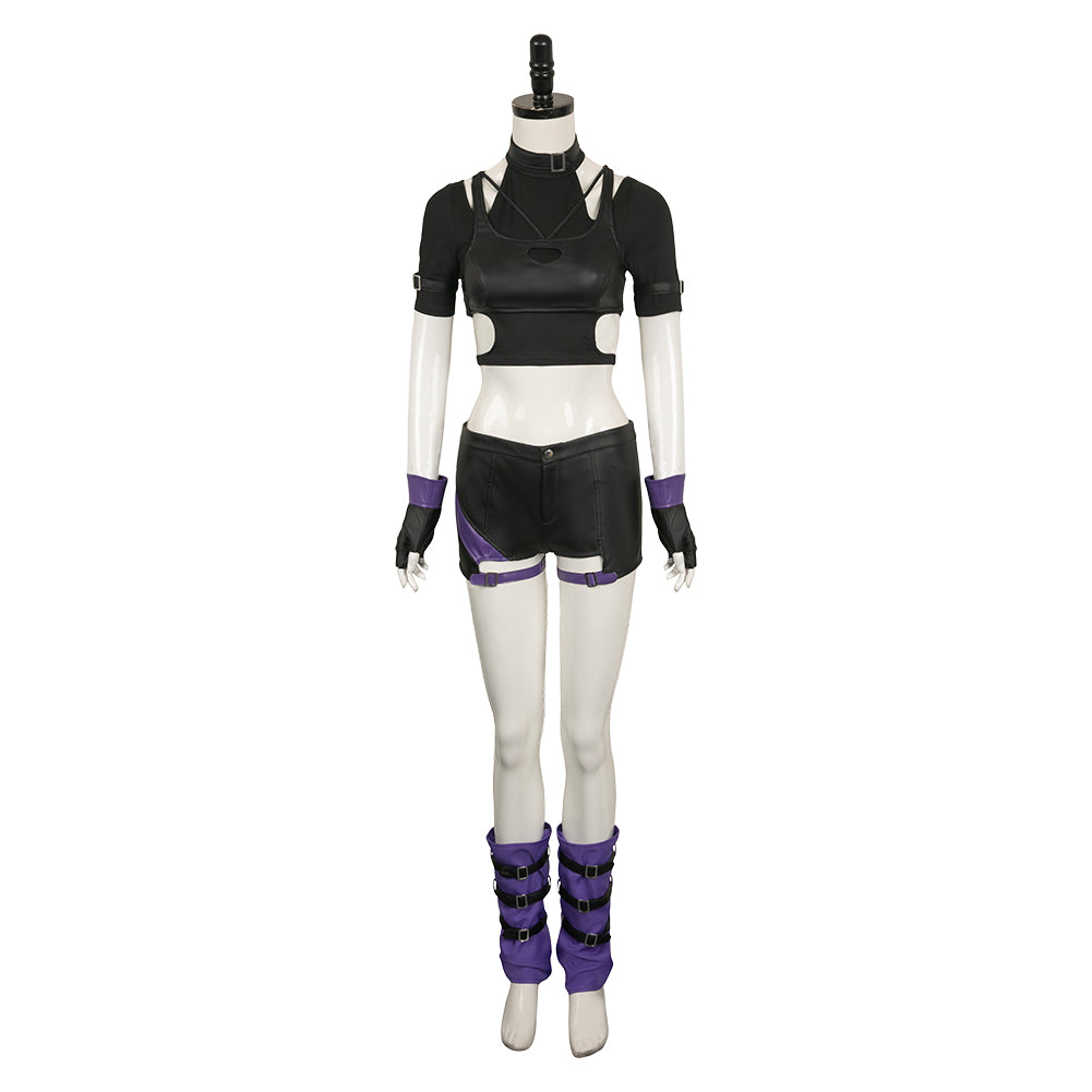 Tekken Reina Cosplay schwarz Kostüm Halloween Karneval Outfits