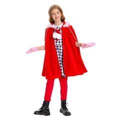 Kinder Cindy Cosplay Kostüm Cindy Lou Who Outfits Halloween Karneval Weihnachten Kleid