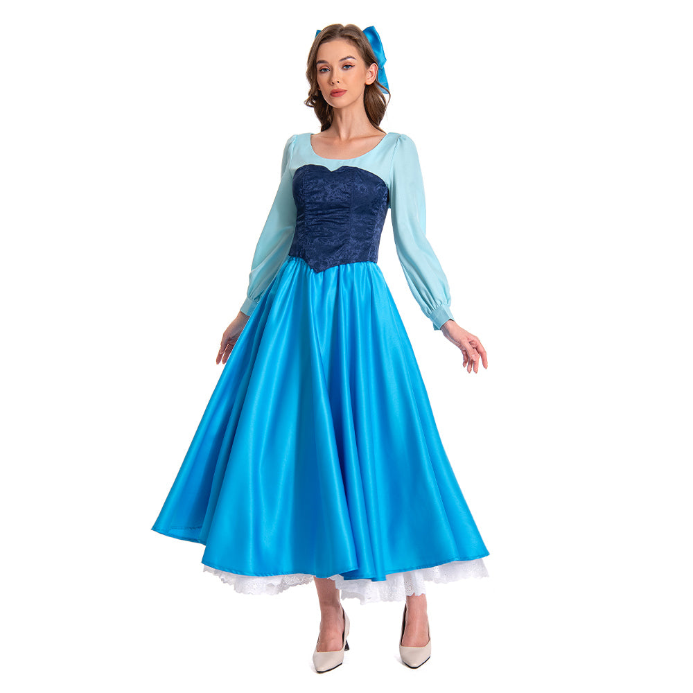 Arielle die Meerjungfrau Kleid The Little Mermaid Dress Cosplay Kostüm Blau Kleid