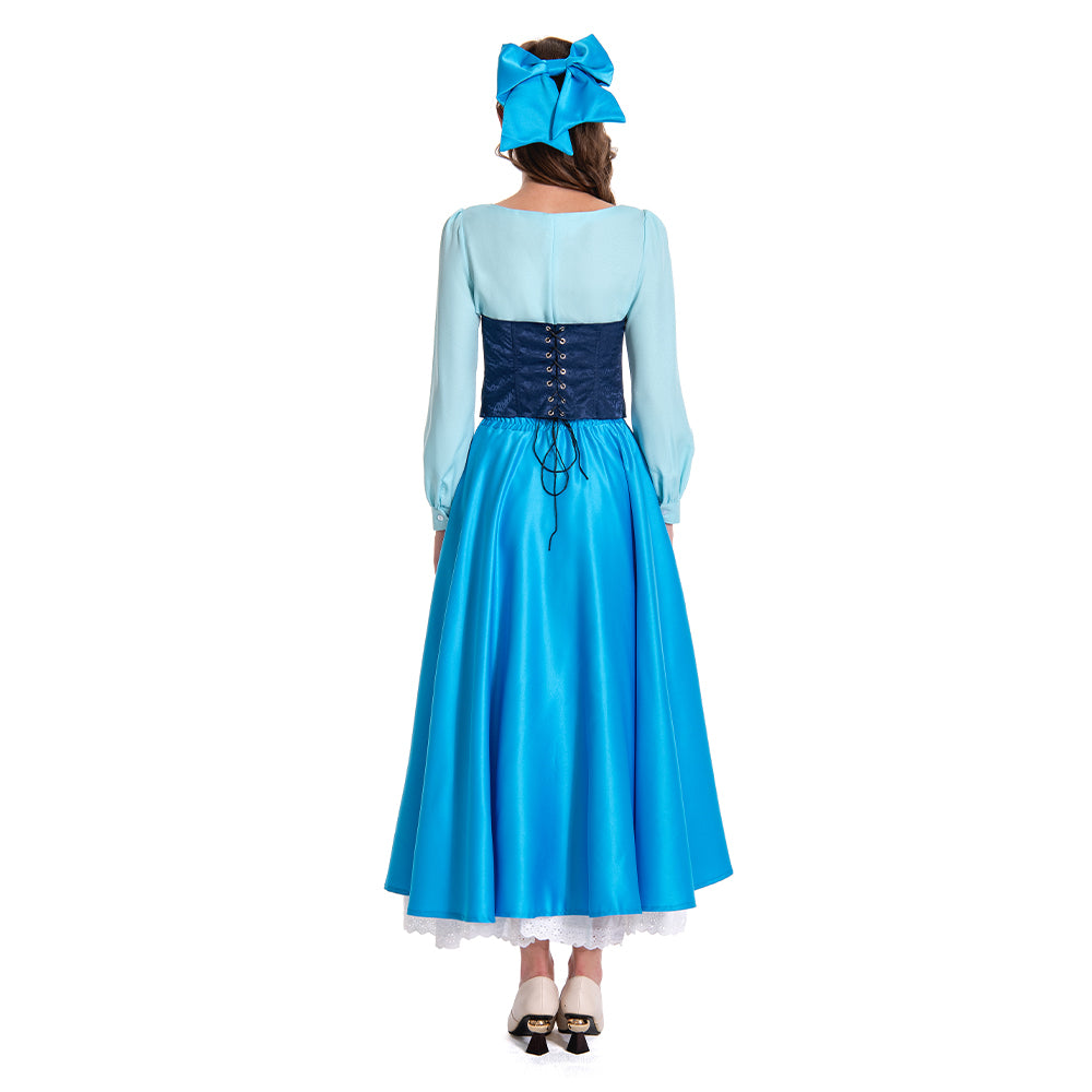 Arielle die Meerjungfrau Kleid The Little Mermaid Dress Cosplay Kostüm Blau Kleid