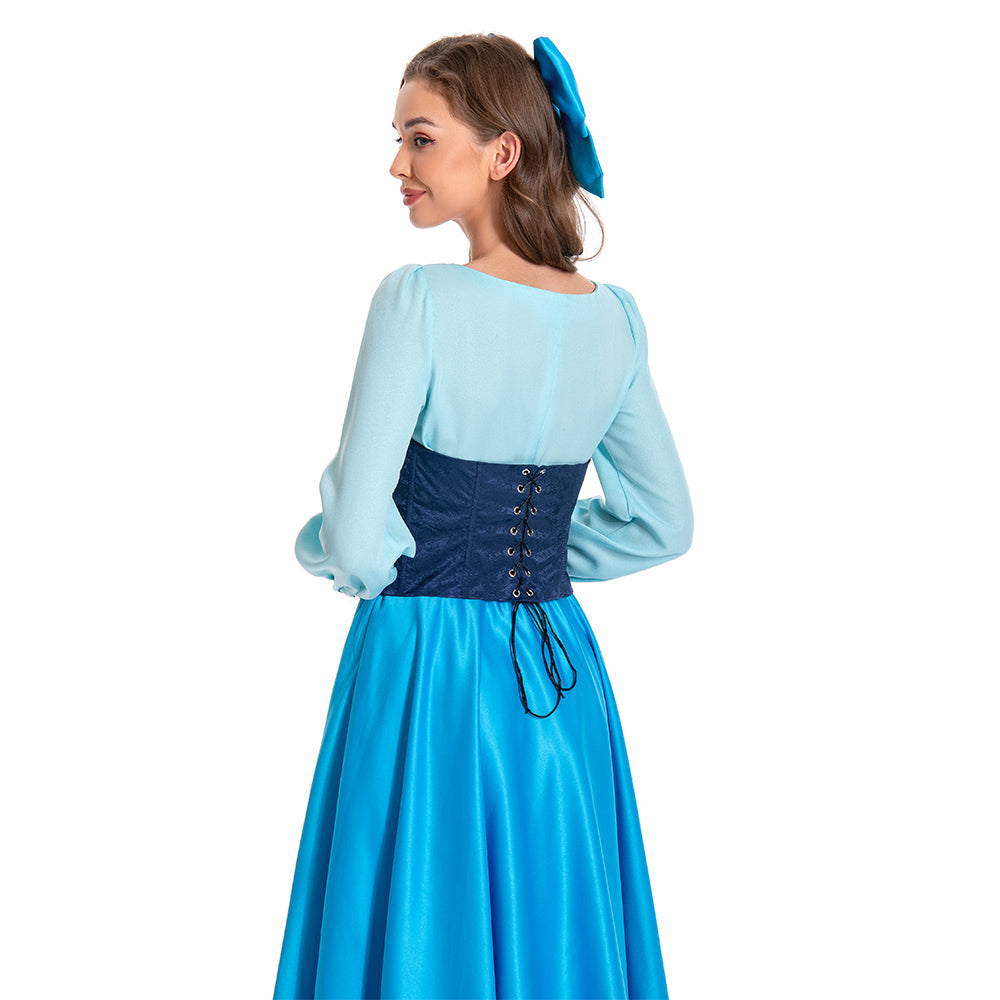 Arielle die Meerjungfrau Kleid The Little Mermaid Dress Cosplay Kostüm Blau Kleid