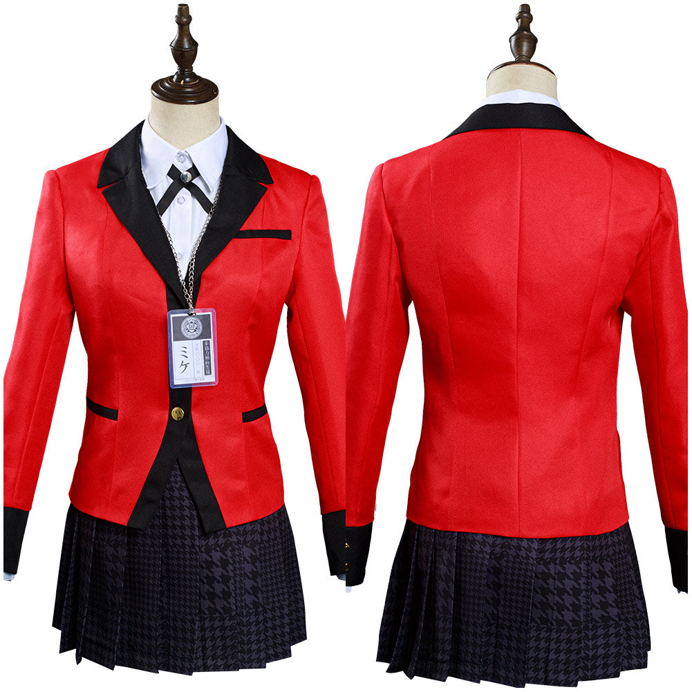 Kakegurui Compulsive Gambler Yumeko Jabami Hyakkaou Schulunifom Cosplay Kostüm Set
