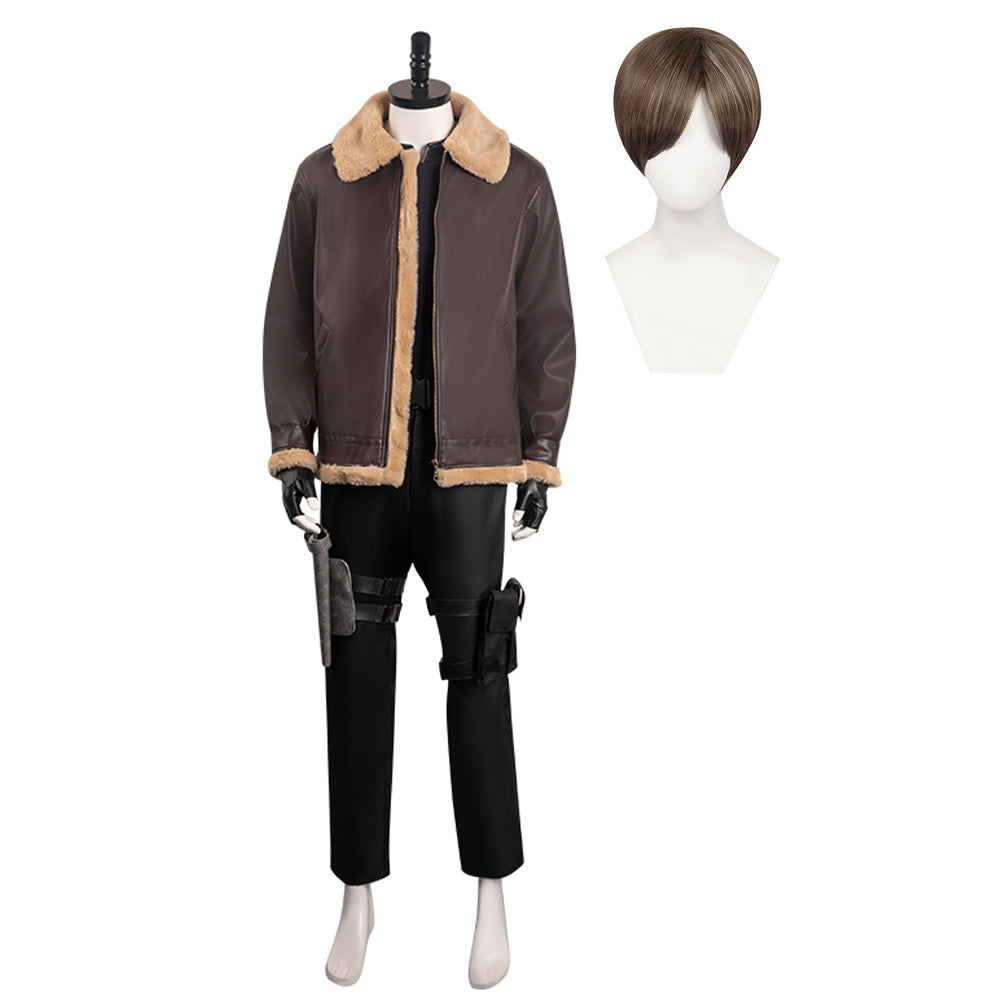 Resident Evil 4 Remake Leon Kostüm Cosplay Halloween Karneval Outfits
