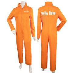 Suicide Squad Isekai 2024 Harley Quinn Kostüm Belle Reve orange Jumpsuit Cosplay Outfits