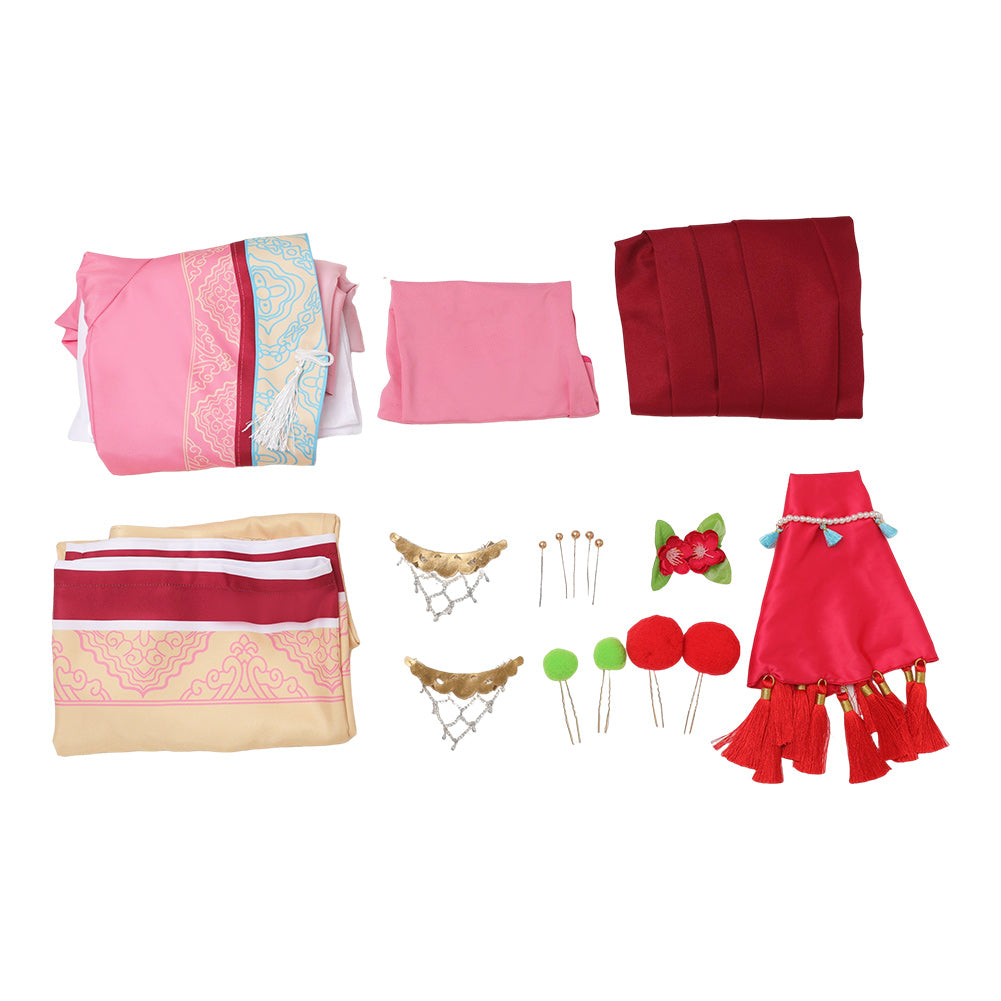 White Snake 3 Fangzhu Baoqing Embers rosa Hanfu Cosplay Outfits