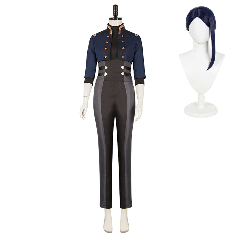 Caitlyn blau Kostüm Set Arcane: League of Legends(2024) Caitlyn Cosplay Outfits