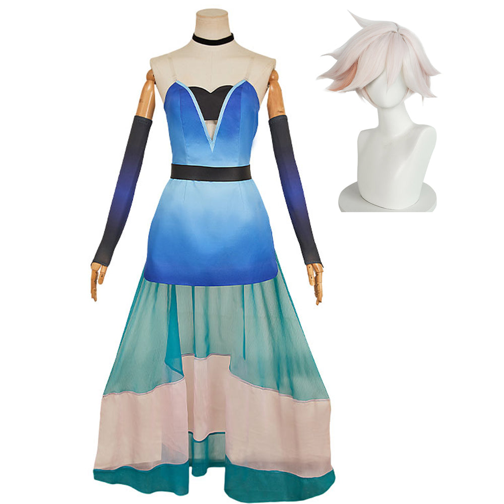 Angel Dust blau Outfit Hazbin Hotel Anthony Cosplay Kostüm Set