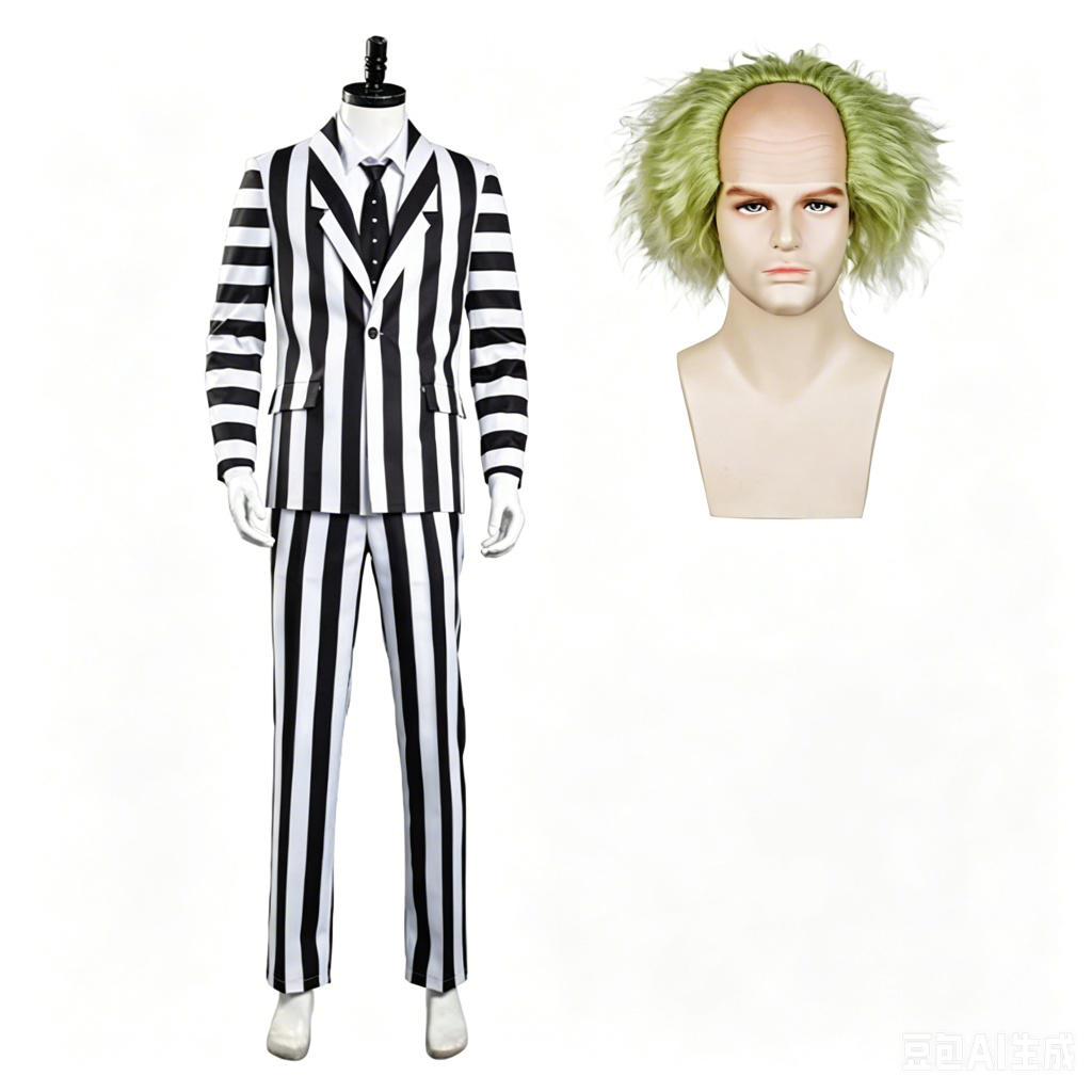 Beetlejuice Adam Maitland Kostüm Streifenanzug Halloween Karneval Cosplay