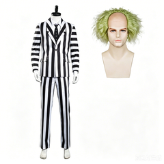Beetlejuice Adam Maitland Kostüm Streifenanzug Halloween Karneval Cosplay