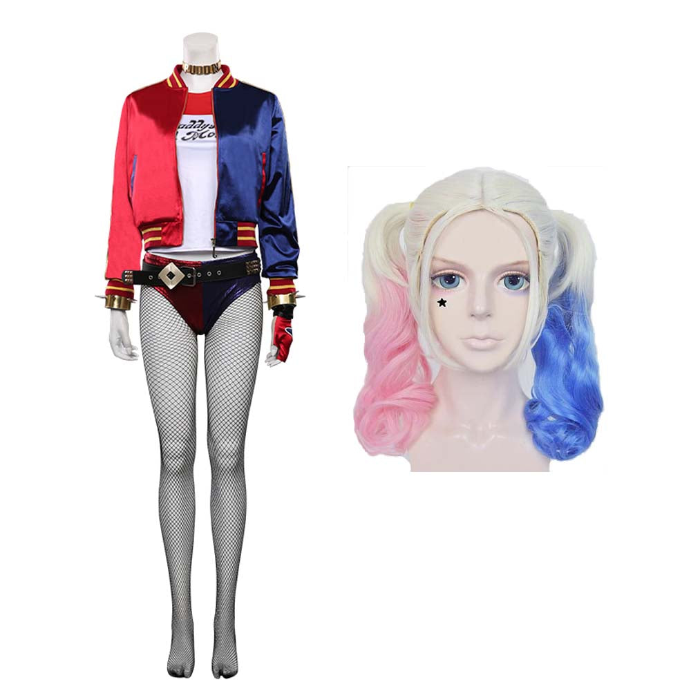 harley quinn handschuhe Suicide Squad Harley Quinn Outfits Dulex Set Cosplay Kostüm – SKYCOSPLAY.DE