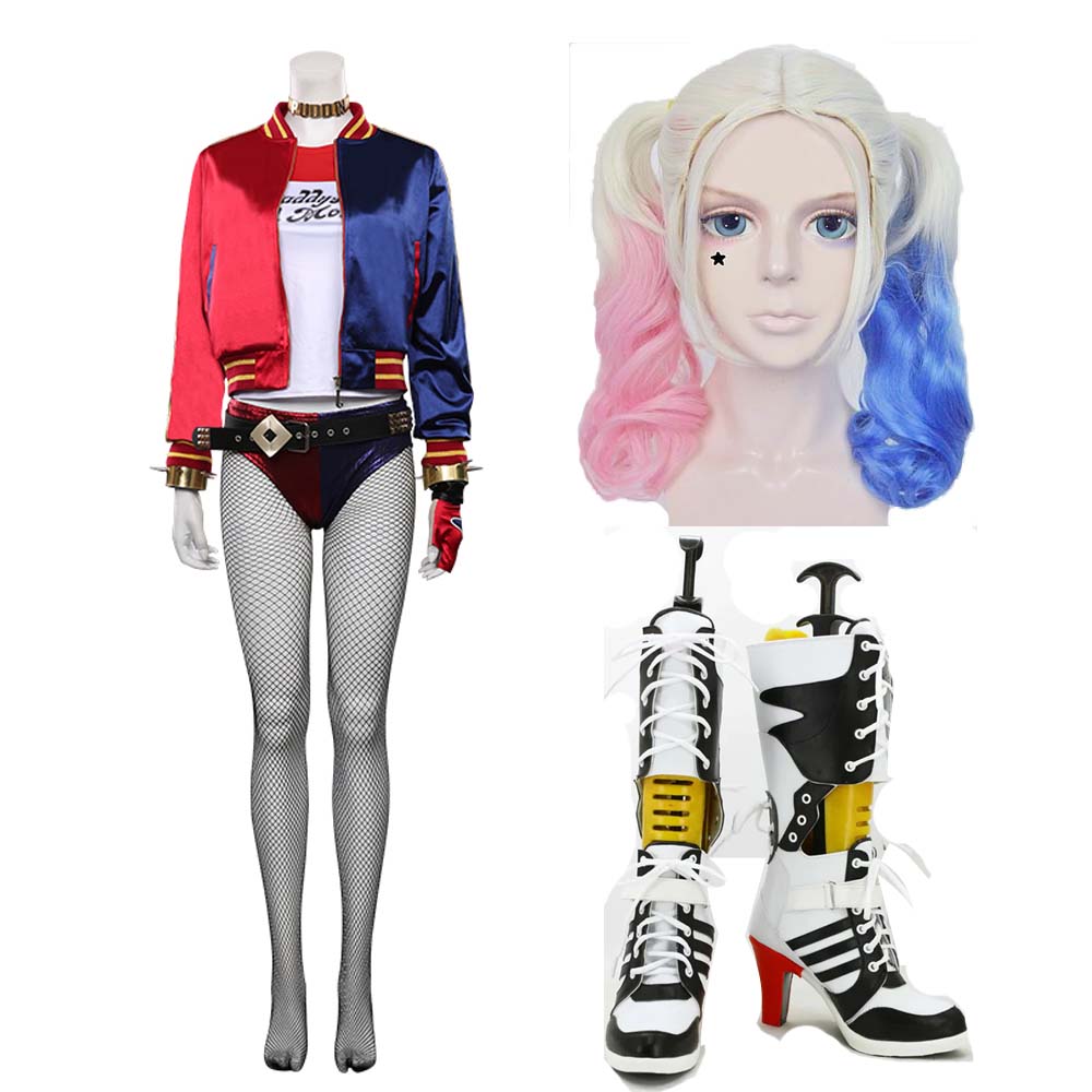 Suicide Squad Harley Quinn Outfits Dulex Set Cosplay Kostüm