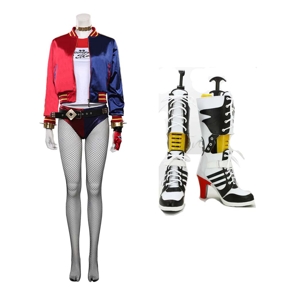 harley quinn handschuhe Suicide Squad Harley Quinn Outfits Dulex Set Cosplay Kostüm