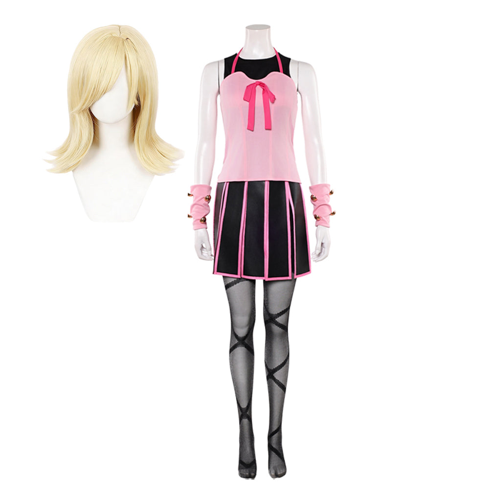 Lucy Steel Outfit JoJo's Bizarre Adventure Lucy Cosplay rosa Kostüm