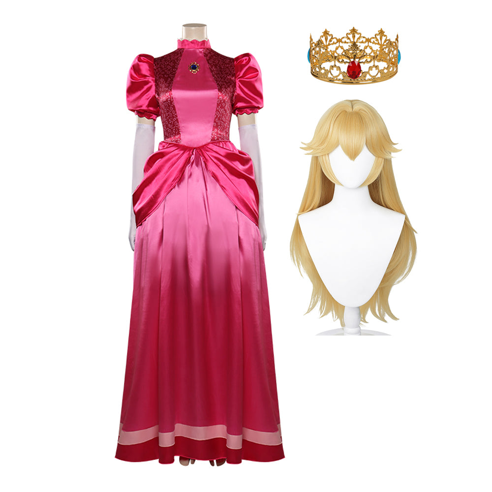 The Super Mario Bros. Movie Prinzessin Peach Kleid Cosplay Halloween Karneval Outfits
