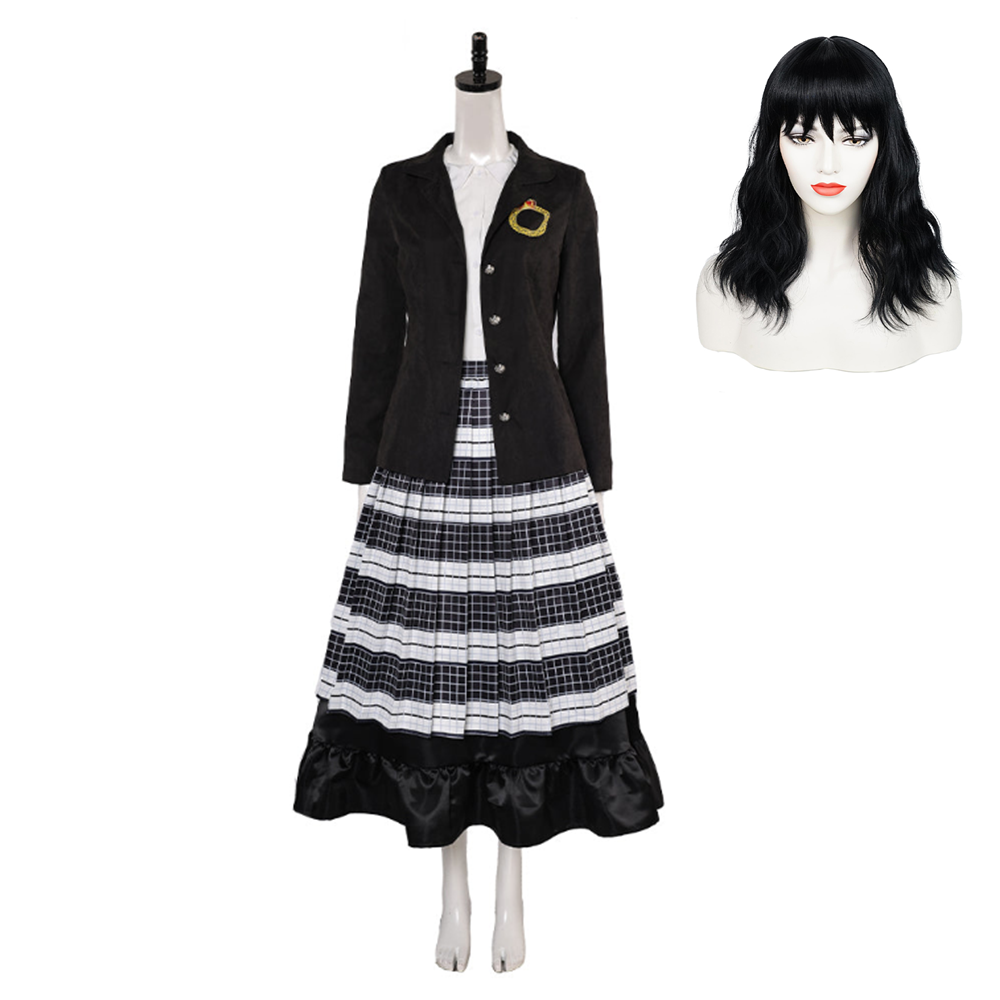 Beetlejuice Lydia Deitz schwarz Kostüm Set Cosplay Outfits