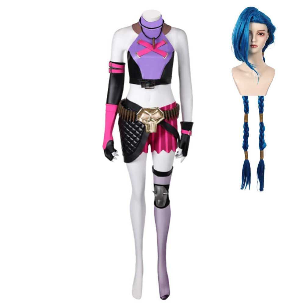 Arcane 2024 League of Legends Jinx Cosplay Kostüm Set