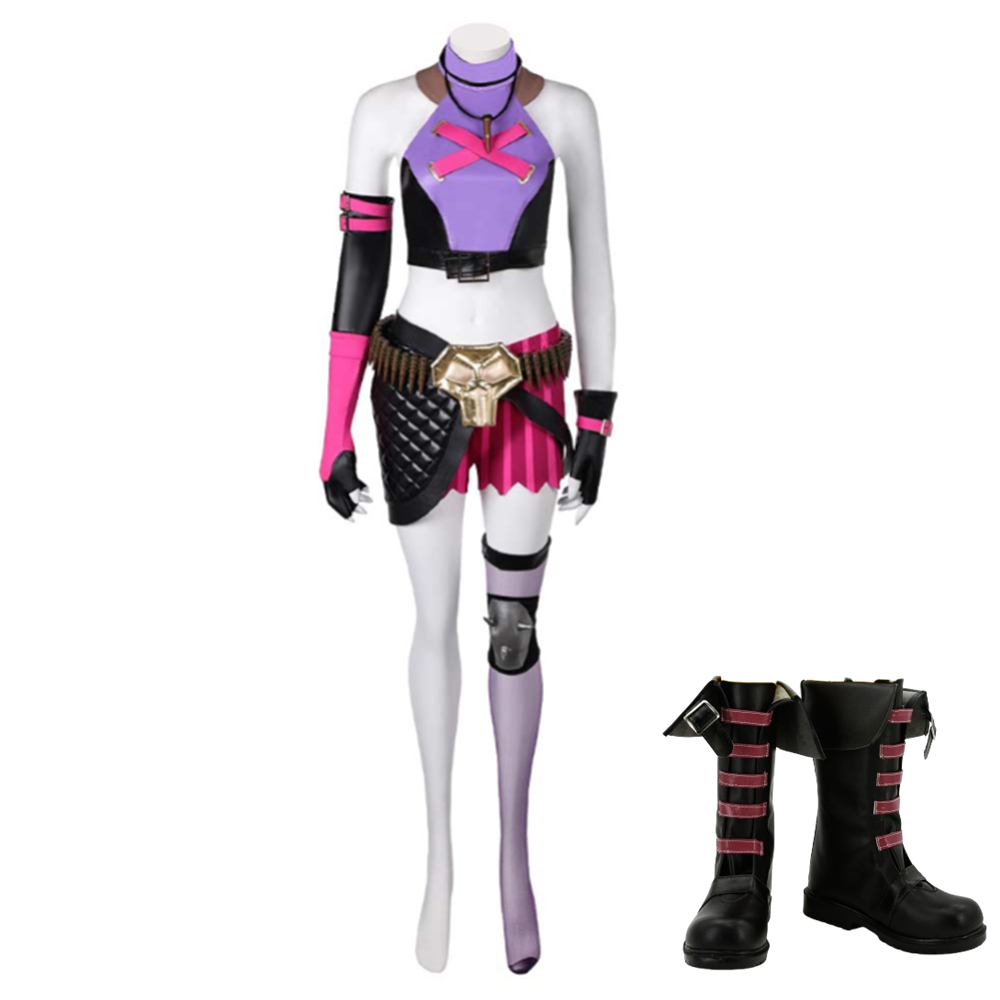 Arcane 2024 League of Legends Jinx Cosplay Kostüm Set