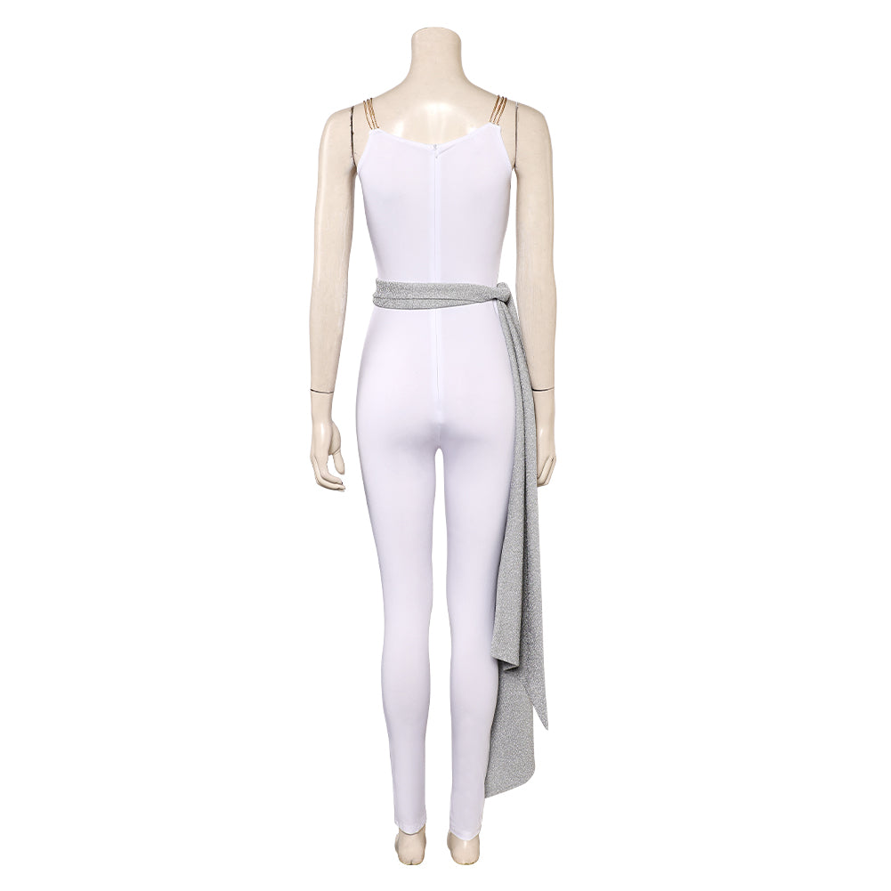 Retro Style ABBA 70er Jahr Agnetha Faltskong weiß Overall Cosplay Outfits