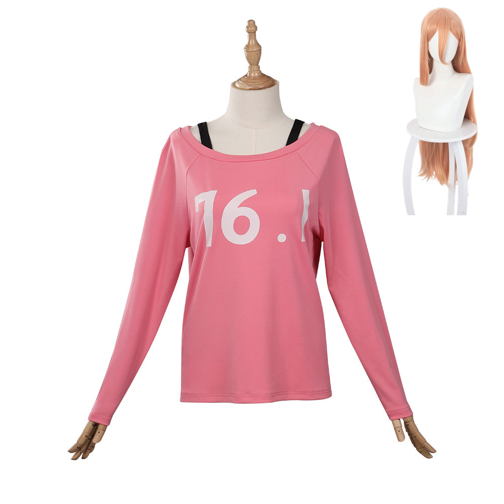 Chensou Man Makima/Power rosa T-Shirt Cosplay Kostüm