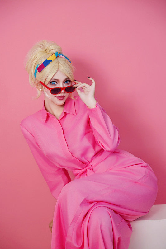 2023 Barbie Margot Robbie rosa Overall Cosplay Kostün auch für Alltag