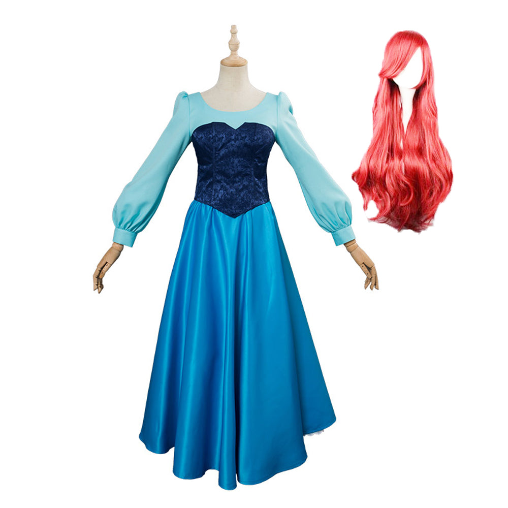 Arielle die Meerjungfrau Kleid The Little Mermaid Dress Cosplay Kostüm Blau Kleid