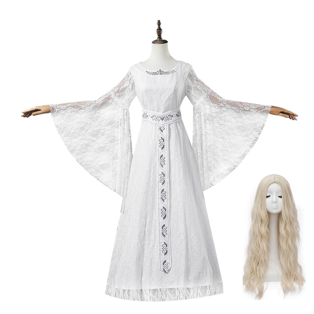 Der Herr der Ringe Galadriel weiß Kleid Cosplay Outfits