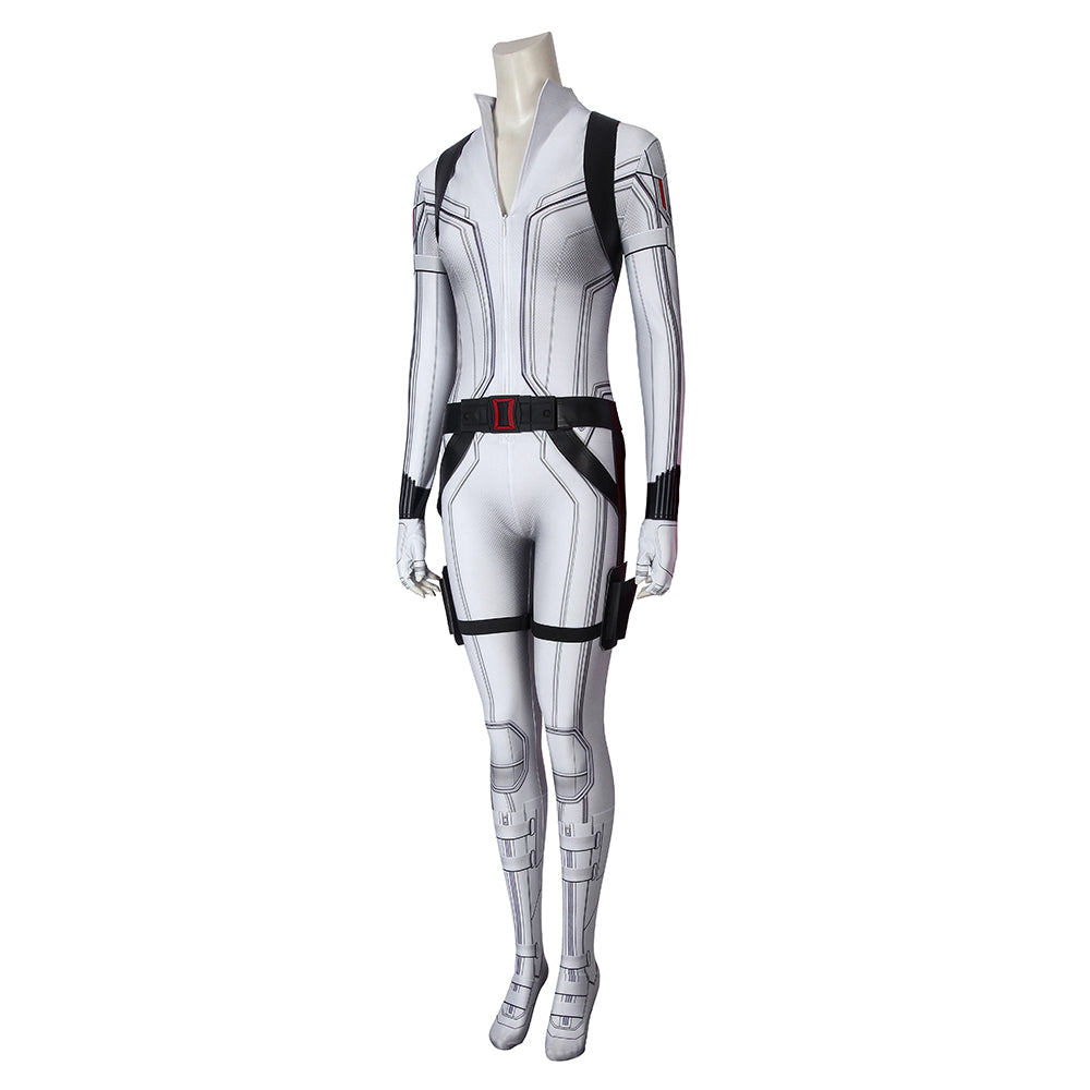 Black Widow Jumpsuit Cosplay Kostüm Weiß Version