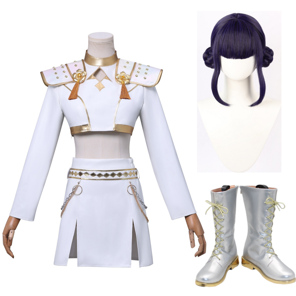 Zoey Soundtrack Kostüm KPop Demon Hunters HUNTRIX Zoey weiß Cosplay Outfits