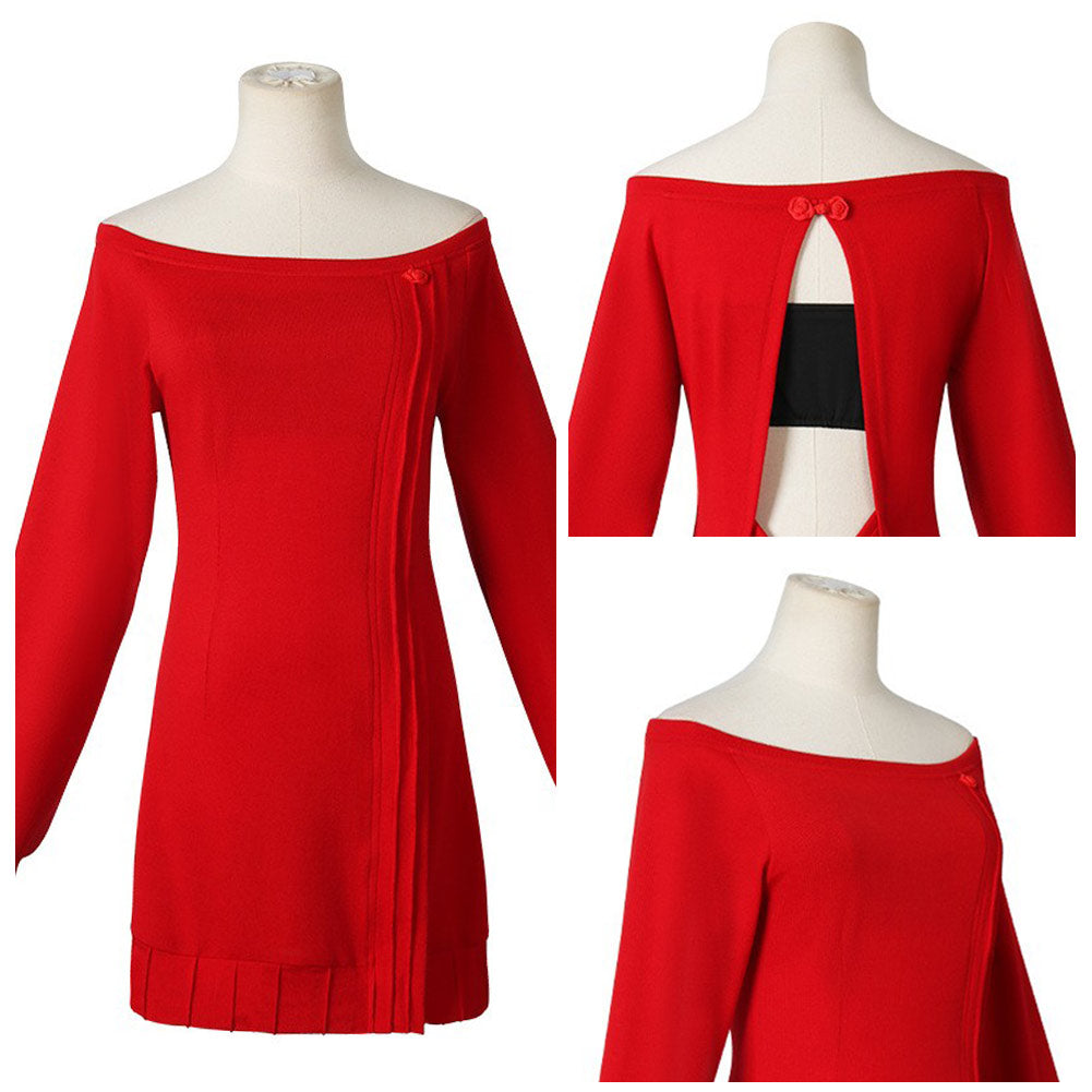 Yor Forger Cosplay SPY×FAMILY Kostüm Rot Pullover Outfits