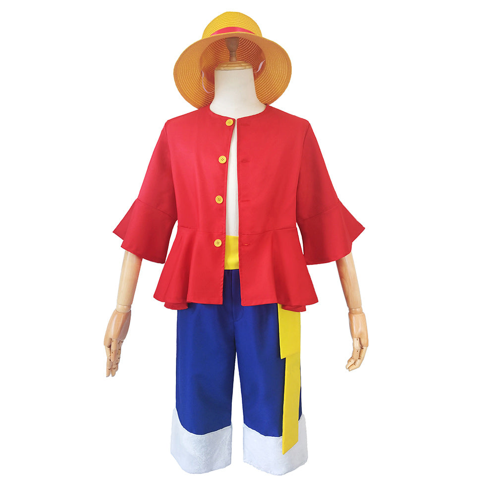 Monkey D. Luffy Cosplay One Piece Ruffy Kostüm Halloween Karneval Outfits