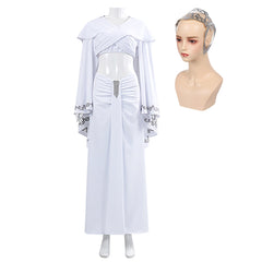 Padme Naberrie Amidala weiß Kleid Cosplay Kostüm Set Cosplay Outfits