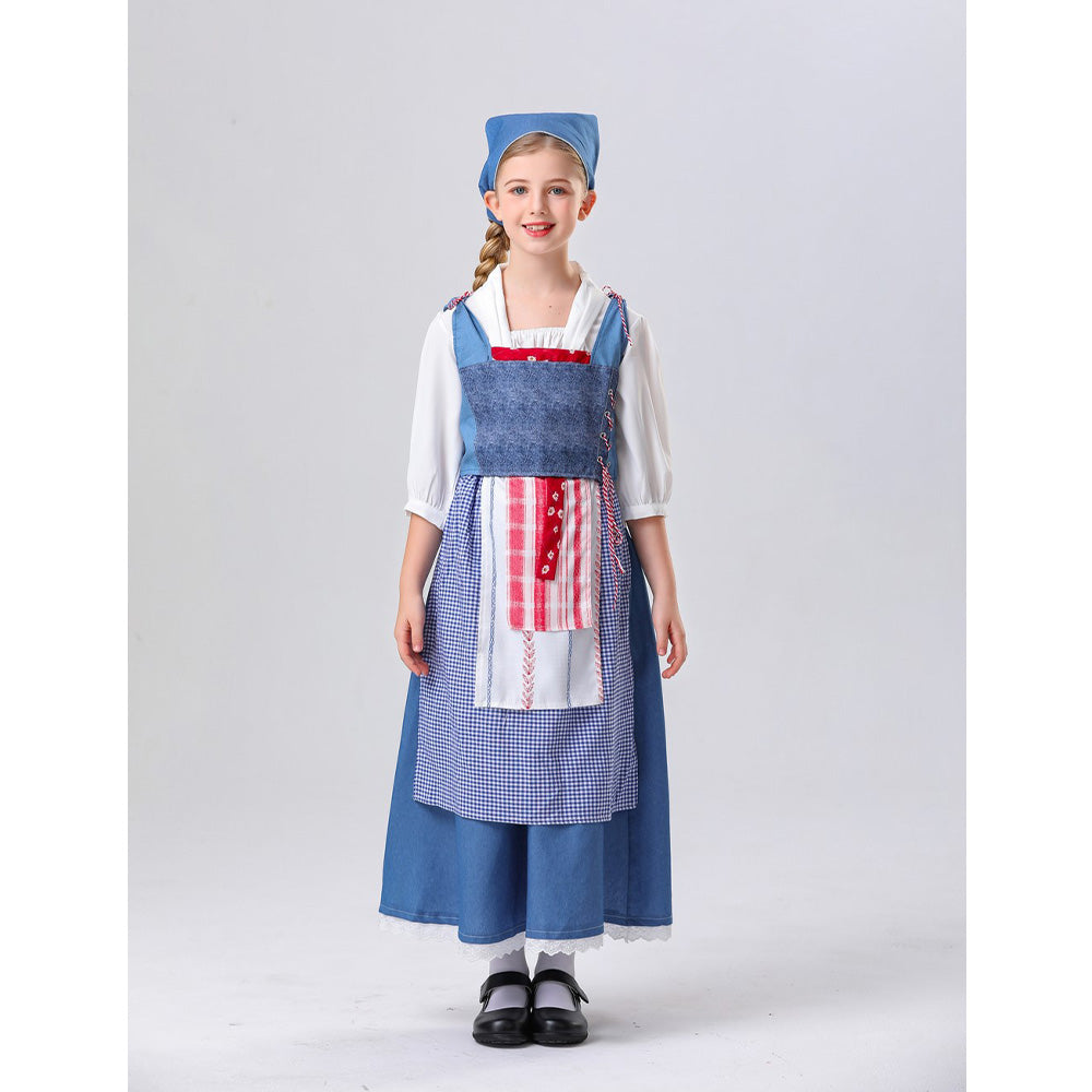 Kinder Mädchen Belle Dienstmädchen Kleid Film Die Schöne und das Biest Belle Cosplay Kostüm