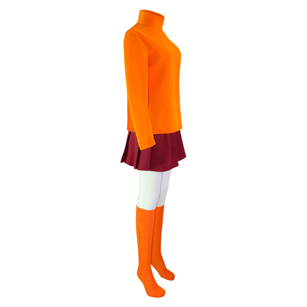 Velma Dinkley Kostüm Cosplay Scooby-Doo Uniform Halloween Karneval Outfits