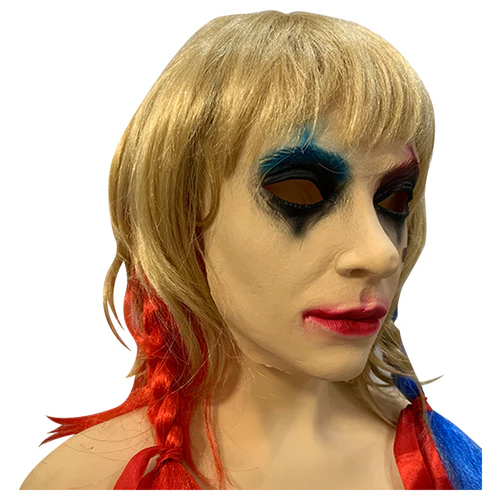 Joker: Folie à Deux Harley Quinn Latex Maske mit Perücke Cosplay Requisite