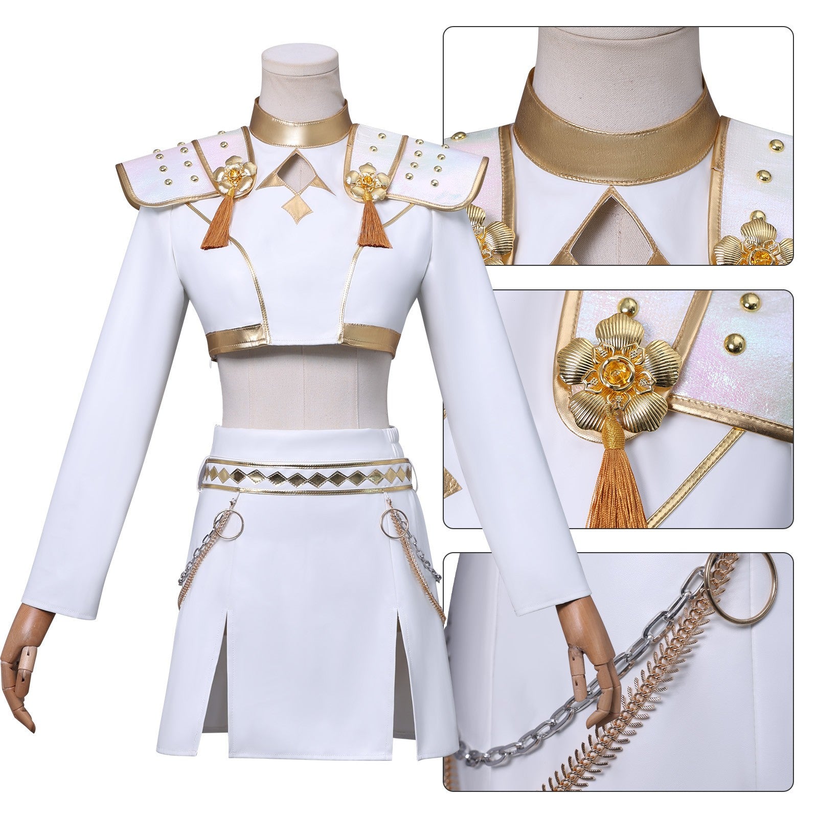 Zoey Soundtrack Kostüm KPop Demon Hunters HUNTRIX Zoey weiß Cosplay Outfits