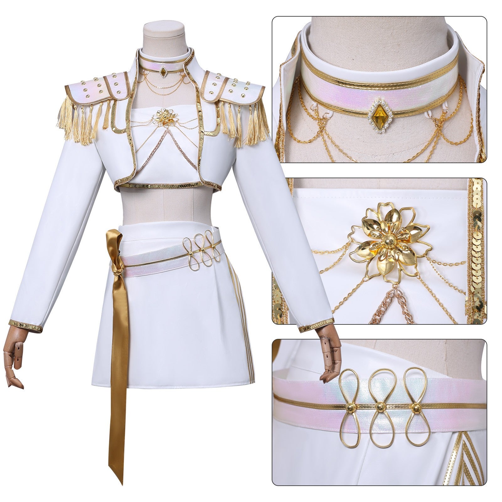 Mira weiß Kostüm KPop Demon Hunters HUNTRIX Mira weiß Cosplay Outfits