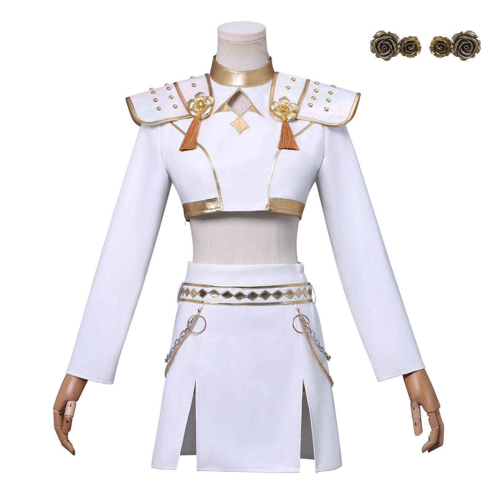 Zoey Soundtrack Kostüm KPop Demon Hunters HUNTRIX Zoey weiß Cosplay Outfits