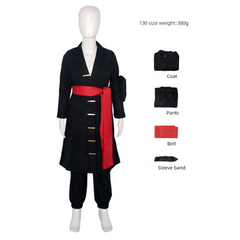 Kinder One Piece Roronoa Zoro schwarz Kostüm Halloween Karneval Outfits