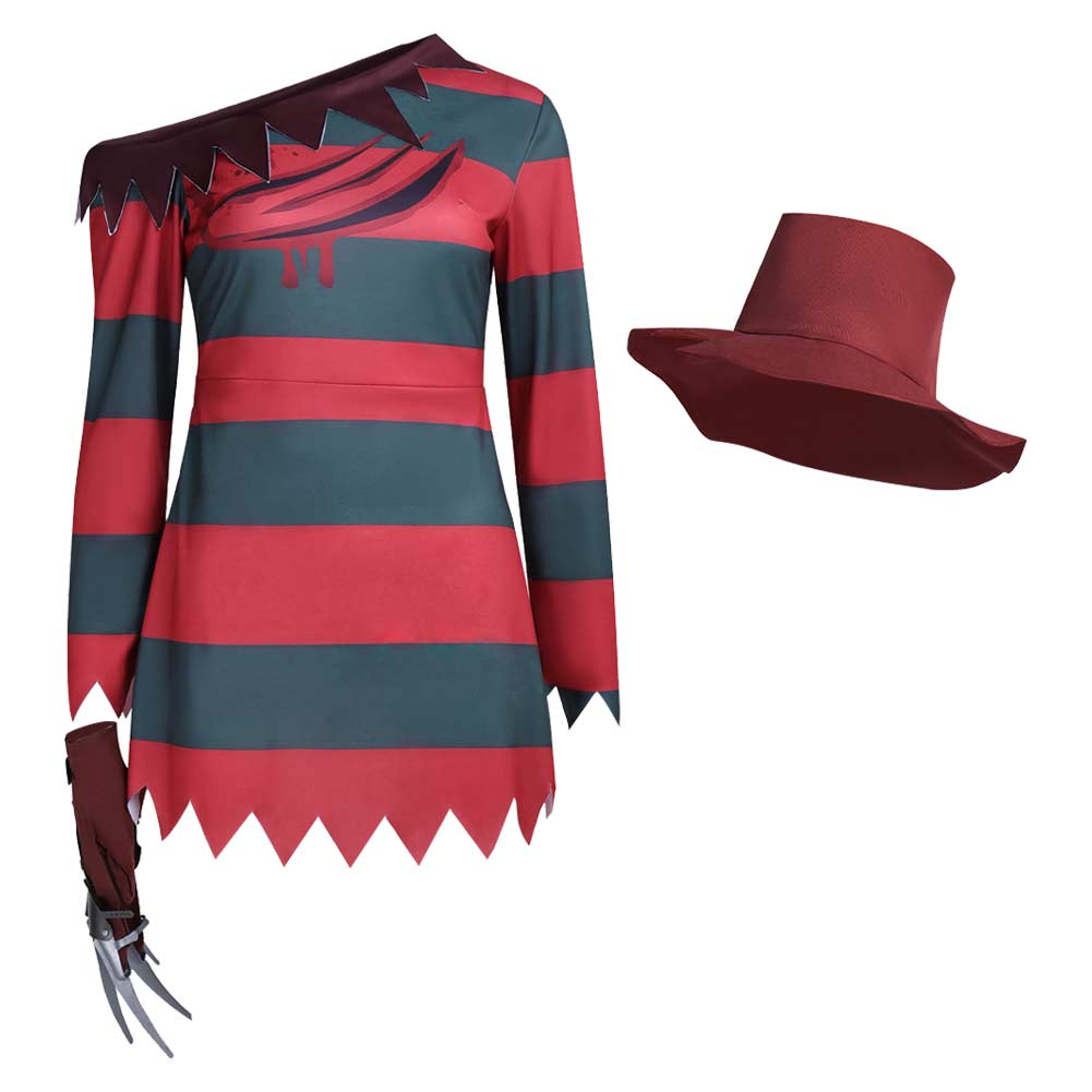 A Nightmare On Elm Street Freddy Krueger webliche Kostüm Halloween Outfits