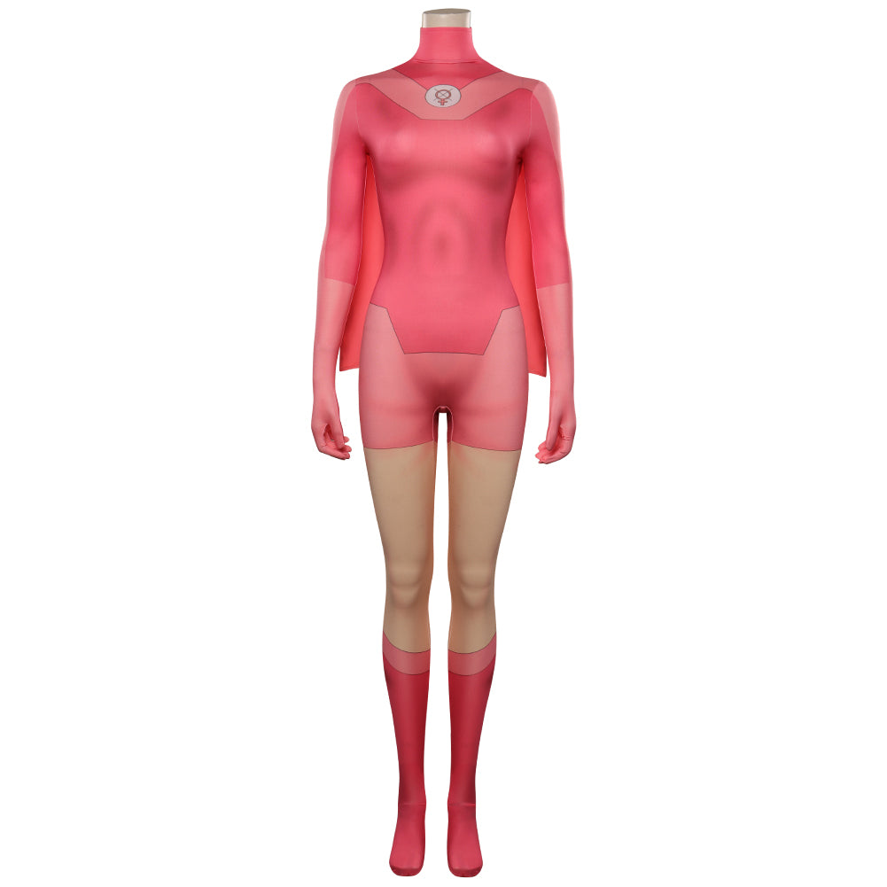 Atom Eve rosa Jumpsui Invincible Eve Cosplay Kostüm