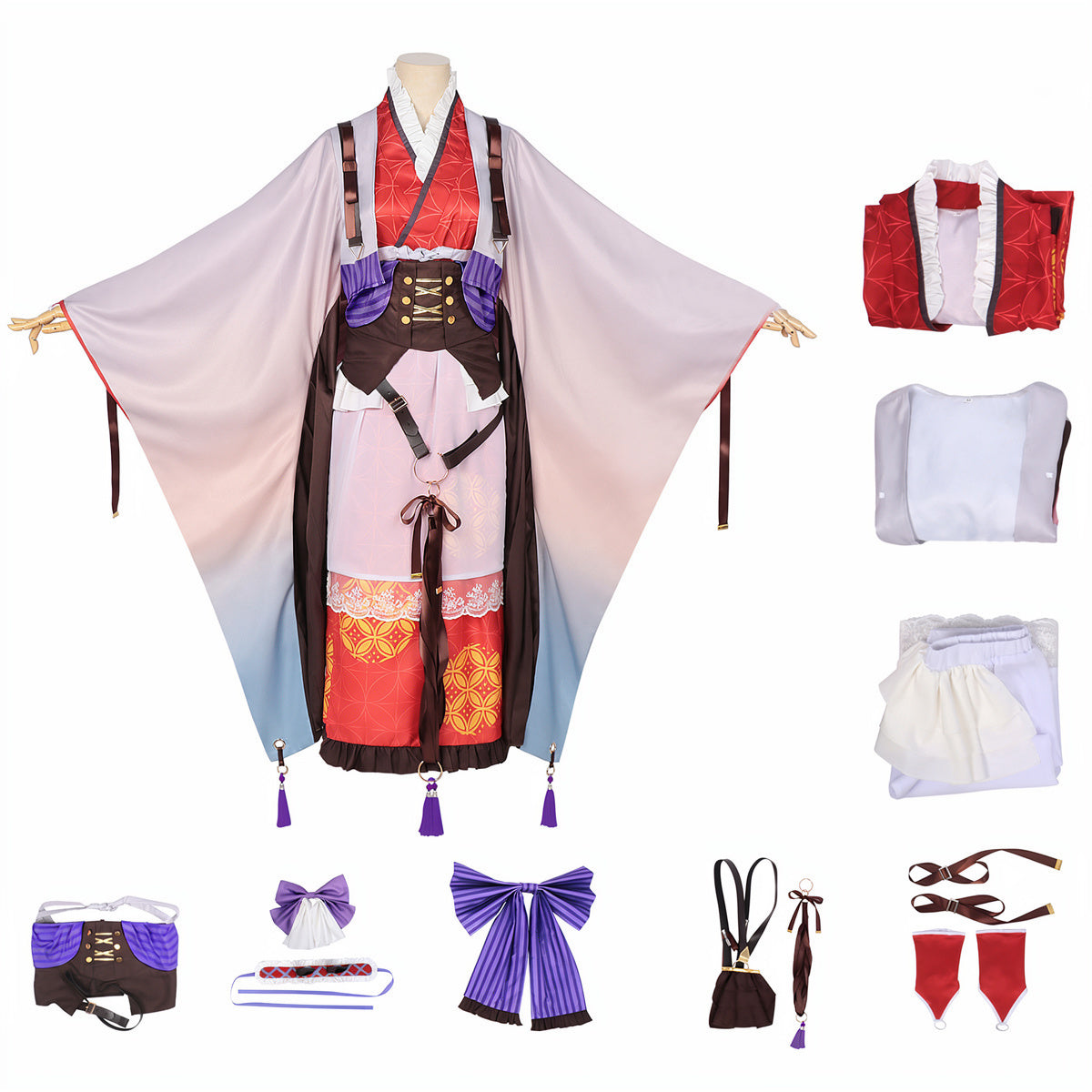 Blade of Demon Destruction Shinobu Kochou Kostüm Feuerpferd Jahr Shinobu Cosplay Kostüm