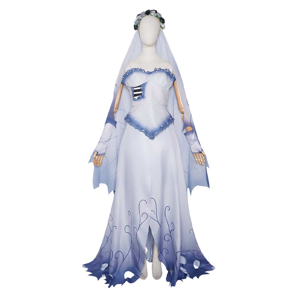 Corpse Bride Hochzeit mit einer Leiche Emily Kleid Cosplay Kostüm Halloween Karneval Outfit