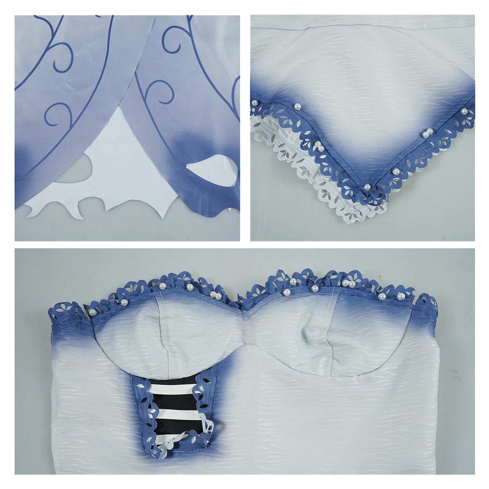 Corpse Bride Hochzeit mit einer Leiche Emily Kleid Cosplay Kostüm Halloween Karneval Outfit