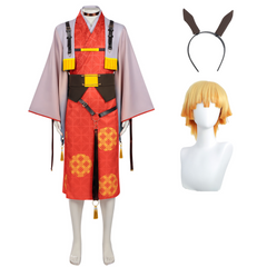Demon Slayer Zenitsu Agatsuma Kostüm  Kimetsu No Yaiba Feuerpferd Jahr Zenitsu Outfits