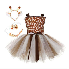 Giraffe Mädchen Kleid Tutu Tülle Kleid Faschingkostüm auch für Alltag Partykleid Geburstag Festkleid