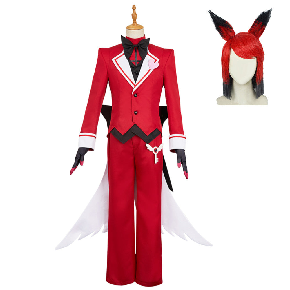 Hellaverse Alastor rot Kostüm Set Hazbin Hotel 2025 Alastor Cosplay Outfits