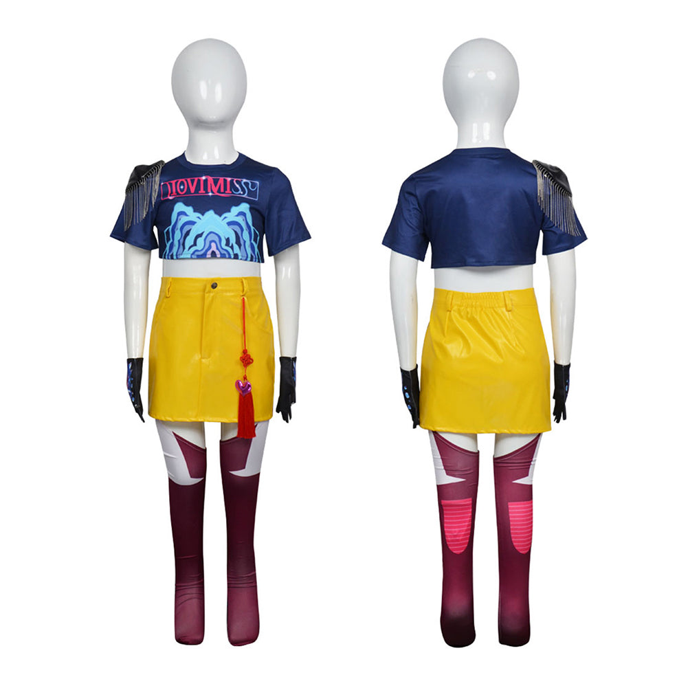 Kinder Mädchen Mira Kostüm Kpop Demon Hunters HUNTRIX Mira Cosplay Outfits