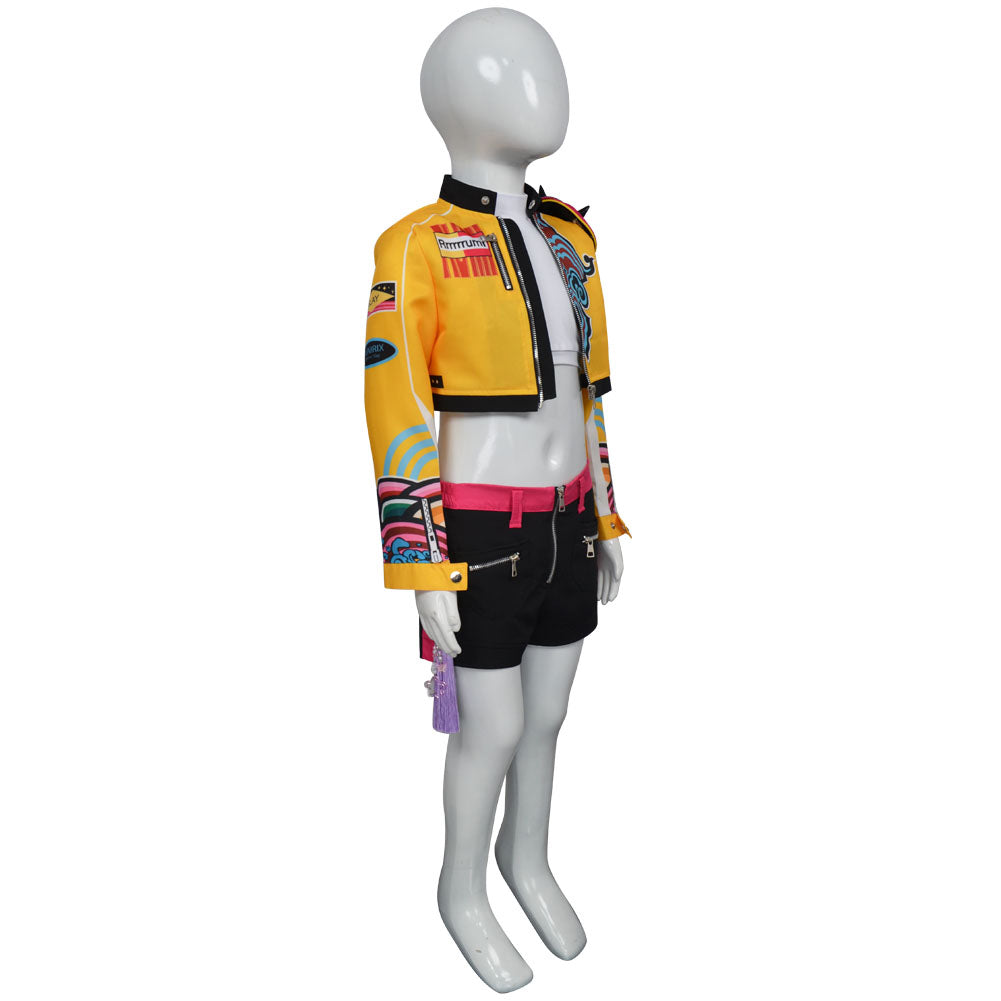 Kinder Mädchen Rumi Kostüm Kpop Demon Hunters HUNTRIX Rumi Cosplay Outfits