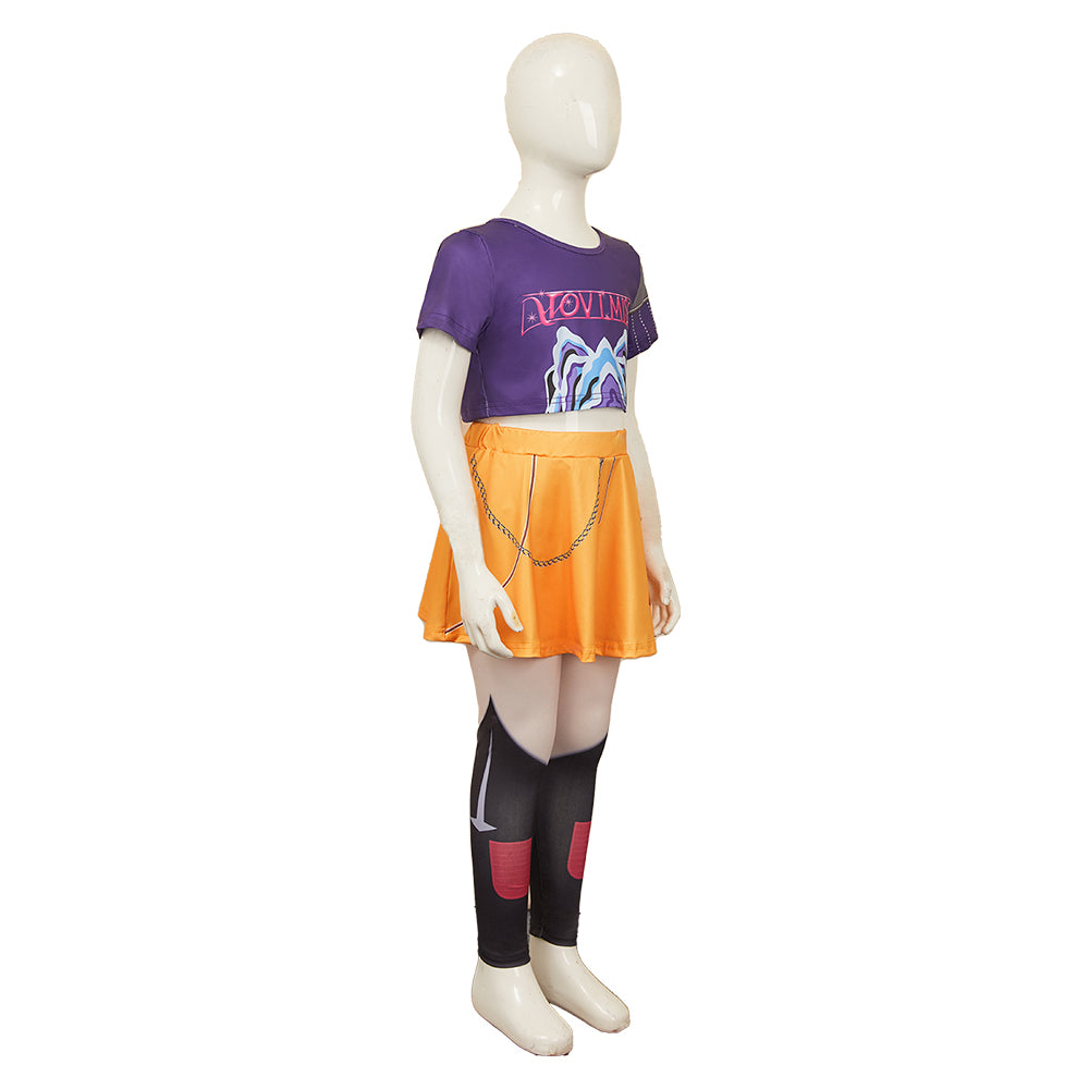 Kinder Mira Kostüm Set KPOP Demon Hunters Huntrix Mira Cosplay Outfits
