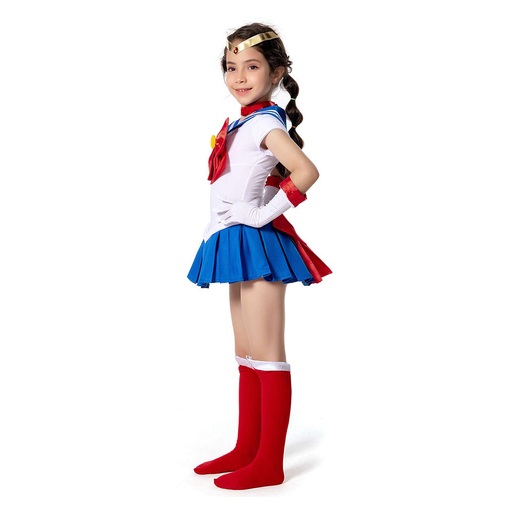 Kinder Sailor Moon Tsukino Usagi Kostüm Mädchen Halloween Karneval Kostüm